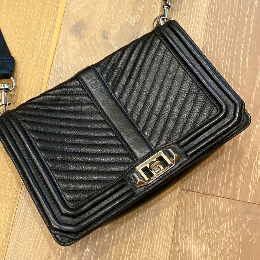 Rebecca Minkoff crossbody bag chevron quilted black